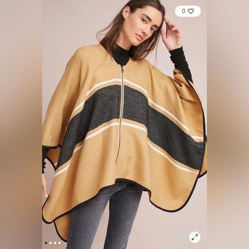 ANTHROPOLOGIE Michael Stars Down The Line Poncho, One Size